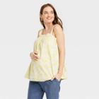 The Nines By Hatch Cotton Maternity Tank Top Yellow Floral