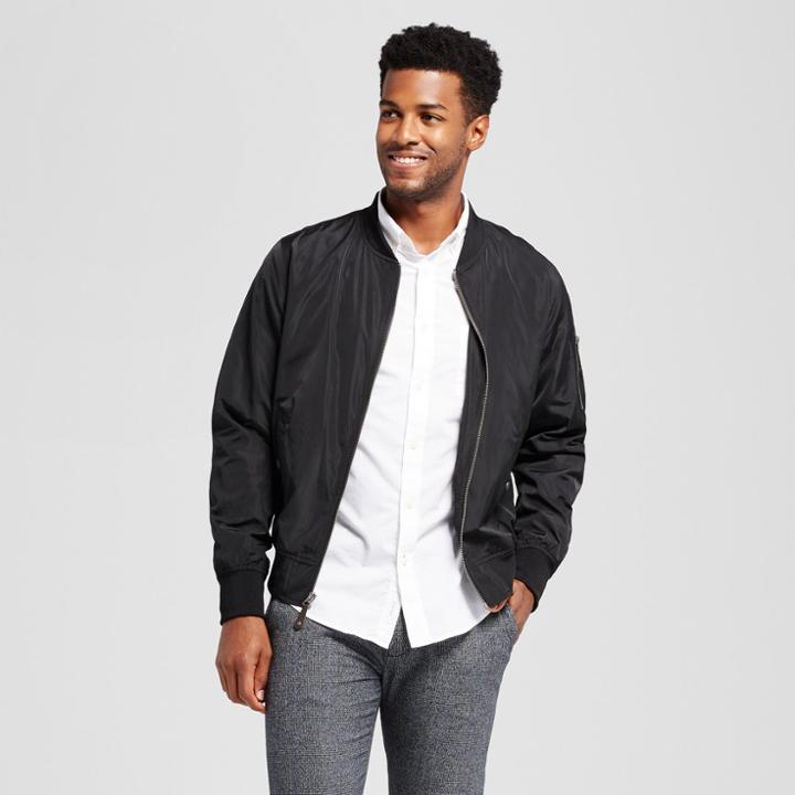 Men's Standard Fit Lightweight Bomber Jacket - Goodfellow & Co Black