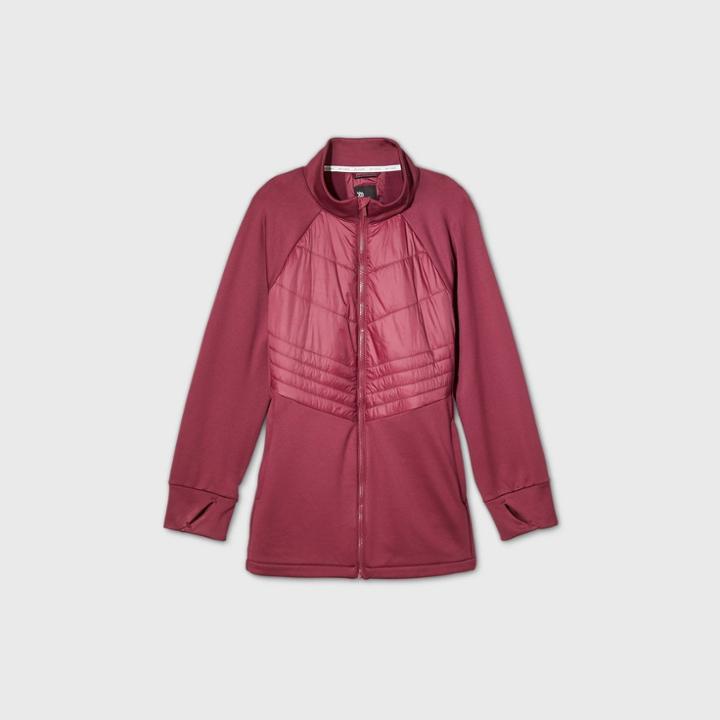 Women's Plus Size Hybrid Puffer Jacket - All In Motion Rich Maroon