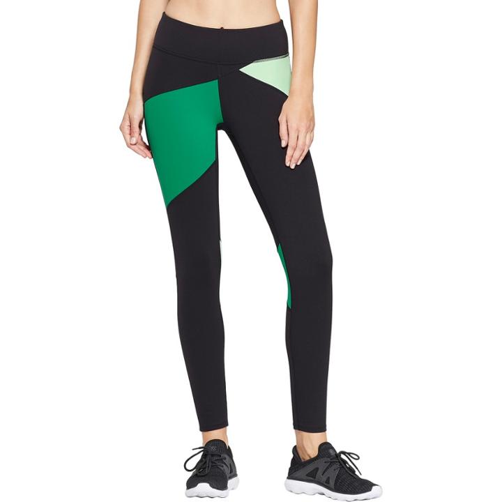 Women's Premium Asymmetrical Color Block Mid-rise Leggings - Joylab Black