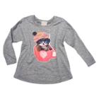 Target Infant Toddler Girls' Long Sleeve Kitty Tee - Heather Gray 5t, Heather Grey