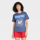Merch Traffic Women's Ramones Collegiate Short Sleeve Graphic Boyfriend T-shirt - Blue