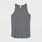 Women's Performance Ribbed Tank Top - All In Motion Charcoal Gray Xs, Women's, Black