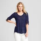 Women's Short Sleeve Tassel Trim T-shirt - Loramendi Blue