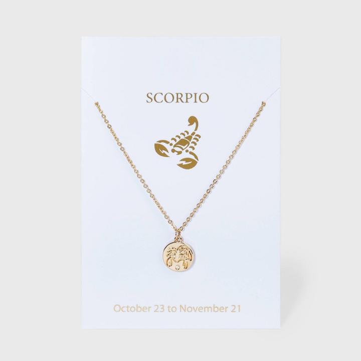 No Brand Scorpio Charm Necklace - Gold