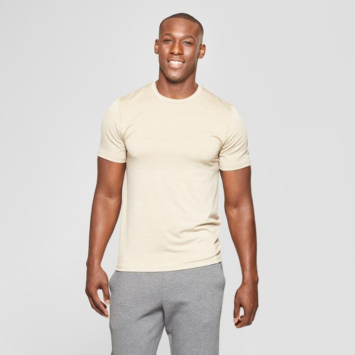 Men's Short Sleeve Jacquard Training T-shirt - C9 Champion Khaki Heather