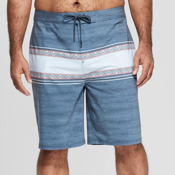 Men's Big & Tall 10 Geo Board Shorts - Goodfellow & Co Blue