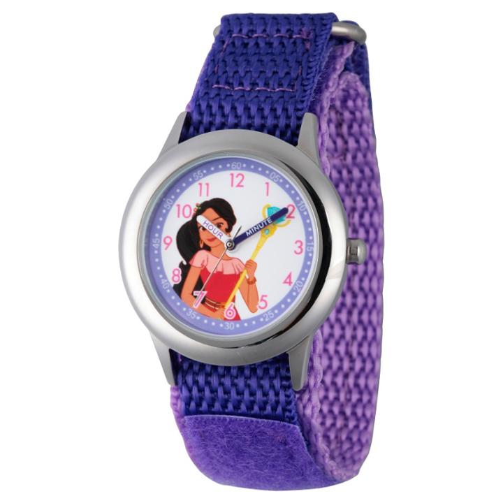 Girls' Disney Elena Of Avalor Stainless Steel Time Teacher Watch - Purple