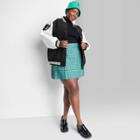 Women's Plus Size Faux Leather Varsity Jacket - Wild Fable Black Colorblock