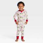 Toddler Holiday Joyful Print Matching Family Pajama Set - Wondershop Cream
