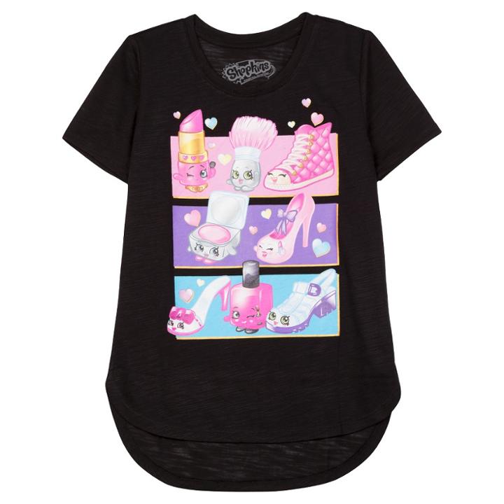 Girls' Shopkins Short Sleeve T-shirt - Black