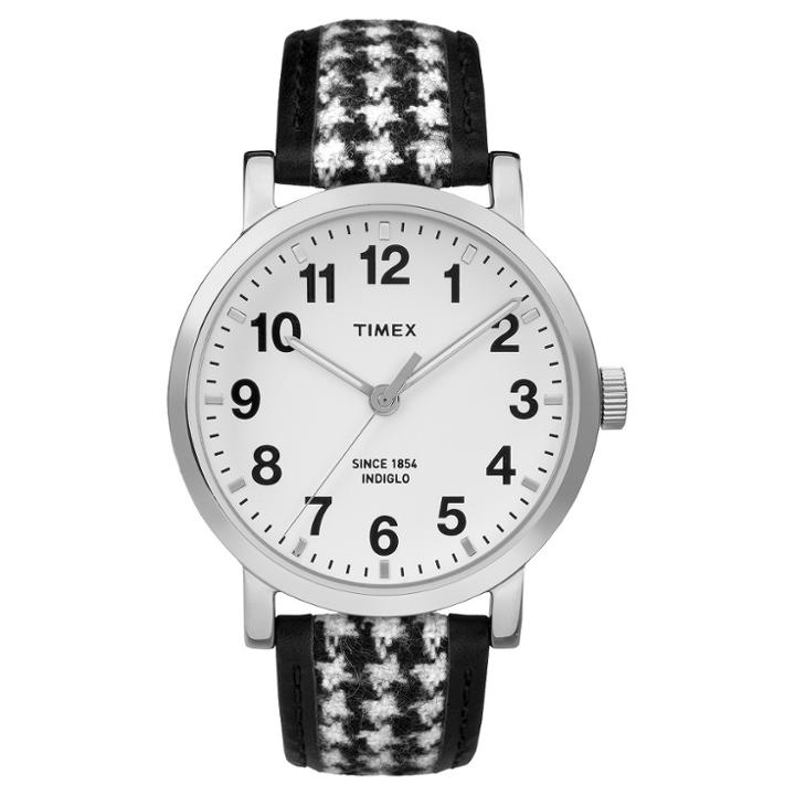 Timex Originals Watch With Houndstooth Strap - Silver/black Tw2p988002b, Adult Unisex