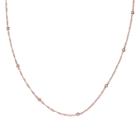 Distributed By Target Women's Diamond Cut Singapore Necklace With Ball Stations In Rose Gold Over Sterling Silver - Rose