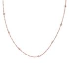 Distributed By Target Women's Diamond Cut Singapore Necklace With Ball Stations In Rose Gold Over Sterling Silver - Rose