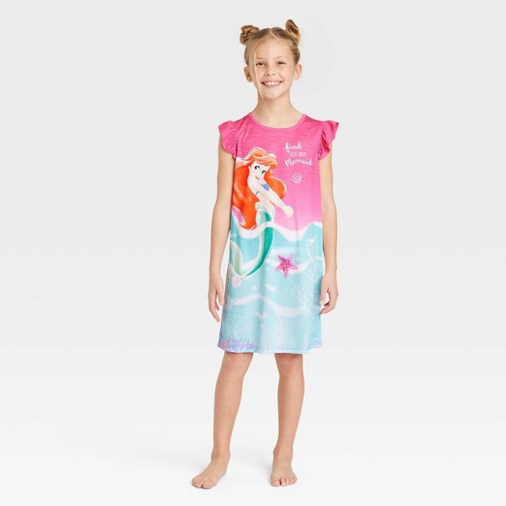 Girls' Disney The Little Mermaid Ariel Nightgown - Pink