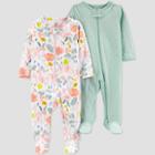 Baby Girls' 2pk Floral Sleep N' Play - Just One You Made By Carter's Green/white