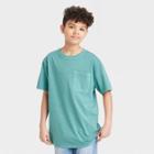 Boys' Mineral Wash Knit Short Sleeve T-shirt - Art Class Turquoise