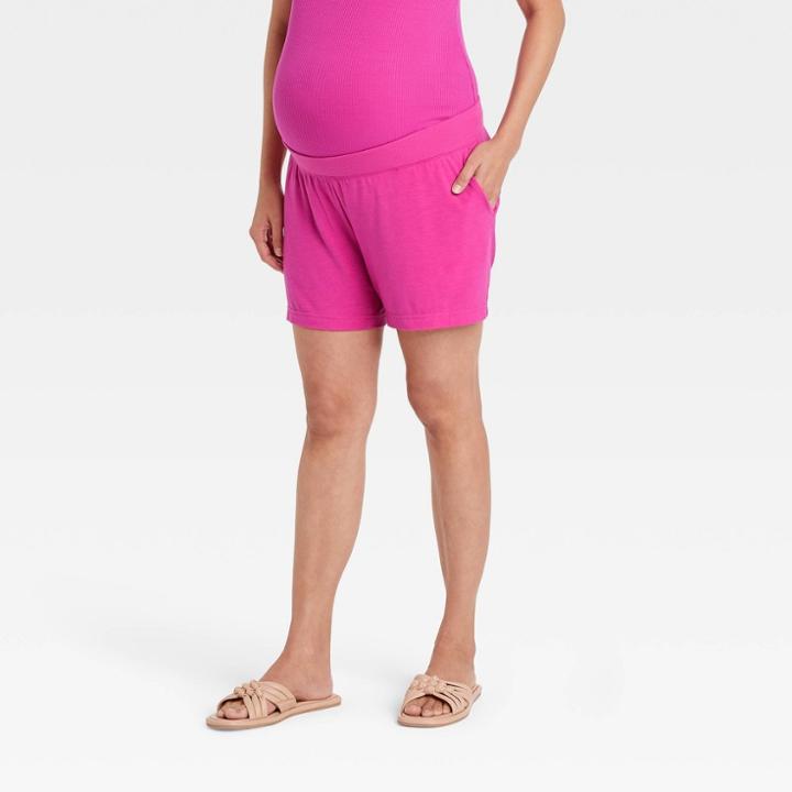 Wide Leg Jersey Maternity Shorts - Isabel Maternity By Ingrid & Isabel Pink