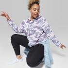 Women's Camo Print Plus Size Printed Pullover Hoodie - Wild Fable Purple