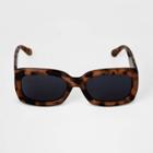 Women's Tortoise Shell Rectangle Square Sunglasses - A New Day Beige