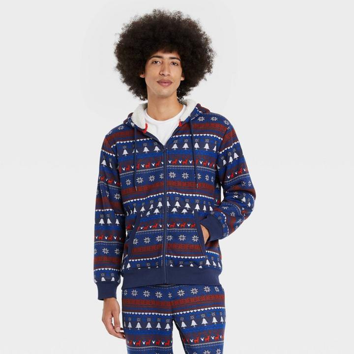 Adtn International Men's Sherpa Sweatshirt - Blue