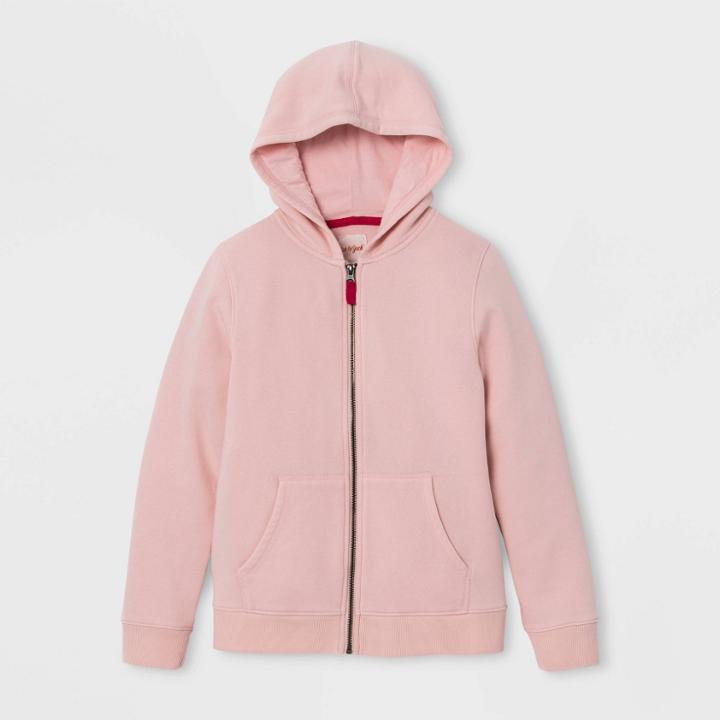 Kids' Cozy Fleece Hoodie Sweatshirt - Cat & Jack Pink L, Kids Unisex,