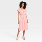 Women's Short Sleeve Back Cut Out Dress - Universal Thread Pink