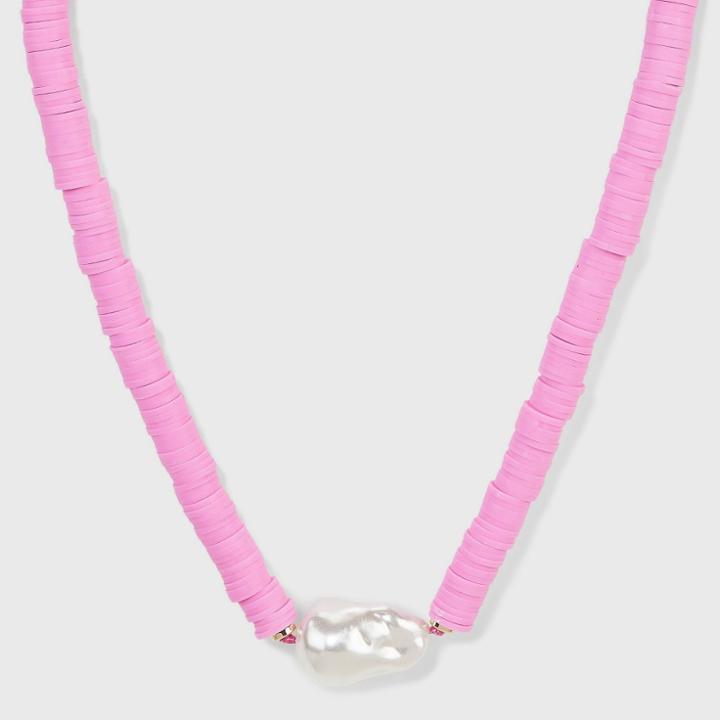 Heishe With Pearl Beaded Necklace - A New Day Pink