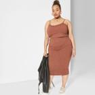 Women's Plus Size Knit Midi Skirt - Wild Fable Orange
