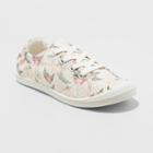 Women's Mad Love Lennie Floral Lace Up Flexible Bottom Canvas Sneakers - Blush