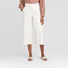 Women's High-rise Cropped Wide Leg Trousers - Prologue White