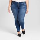 Women's Plus Size Released Hem Skinny Jeans - Universal Thread Medium Wash 22w