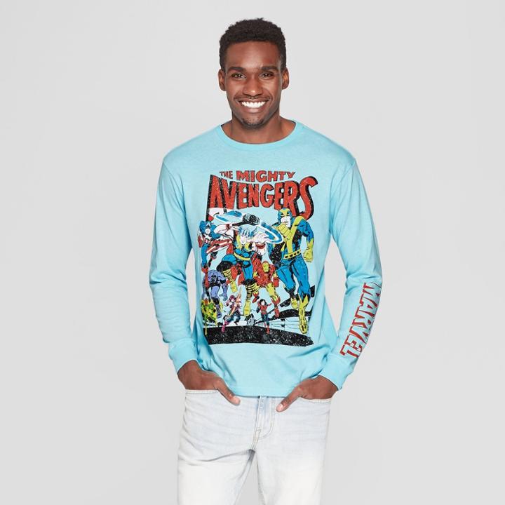 Men's Long Sleeve Marvel Avengers Crew T-shirt -