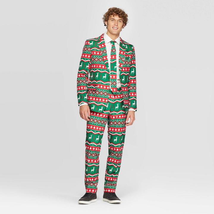 Suitmeister Men's Nordic Holiday Suit - Green M, Men's,