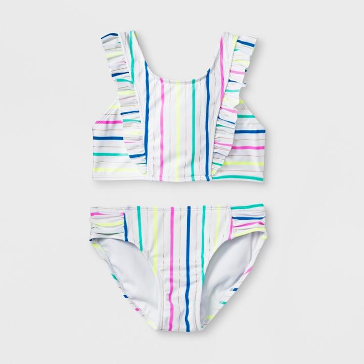 Girls' Picnic Party Bikini Set - Cat & Jack White S,