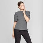 Women's Short Balloon Sleeve Pullover Sweater - Prologue Gray