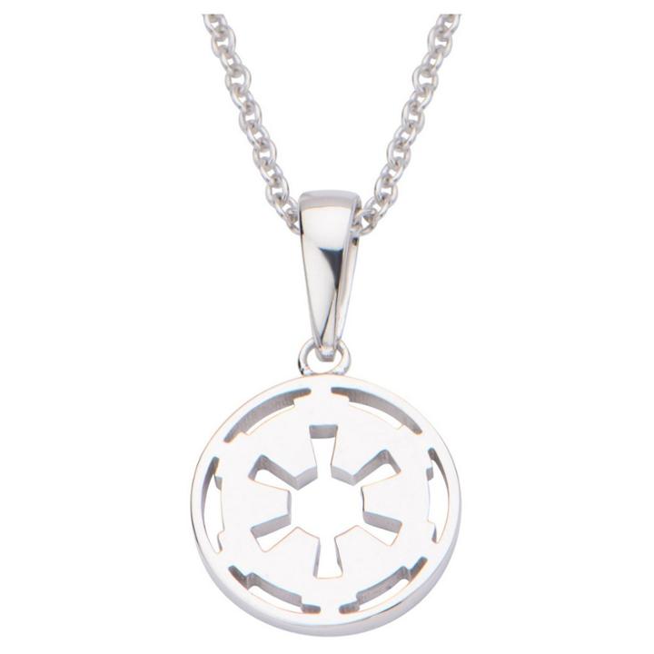 Women's 'star Wars' Imperial Symbol 925 Sterling Silver Cutout Pendant With Chain