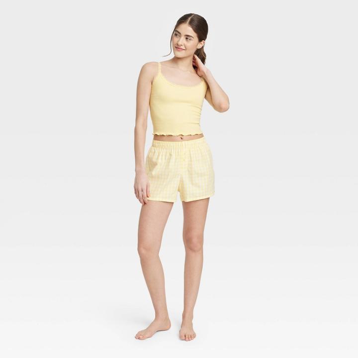 Women's Lace Trim Sleep Cami - Colsie Yellow