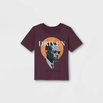 Iml Black History Month Toddler Malcolm X Short Sleeve T-shirt - Plum Purple