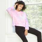 Women's Long Sleeve Boxy T-shirt - Wild Fable Purple Tie-dye