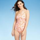 Women's One Shoulder High Coverage One Piece Swimsuit - Kona Sol Multi S,