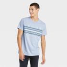 Men's Striped Standard Fit Short Sleeve Crewneck T-shirt - Goodfellow & Co Light Blue/striped