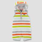 Baby Boys' 1pc Hooded Stripe Romper - Just One You Made By Carter's Green