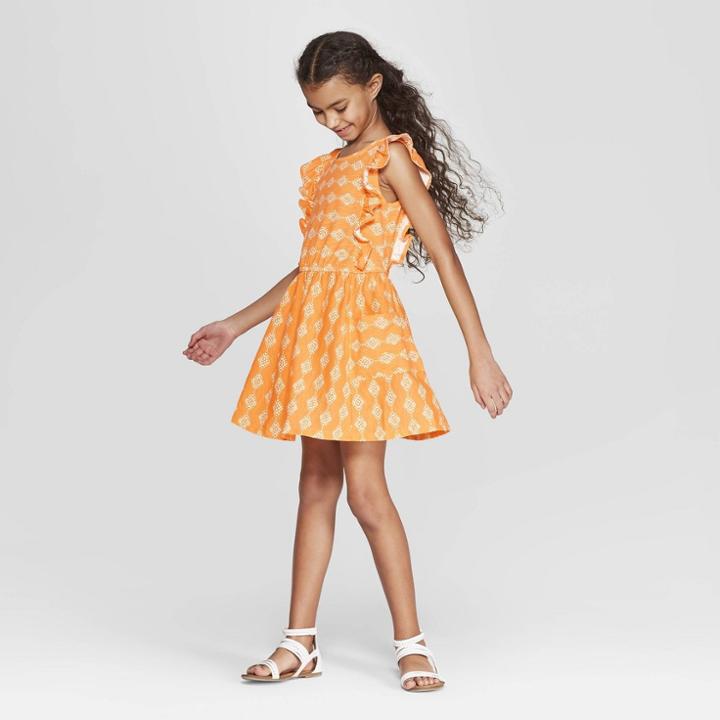 Girls' A Line Dress - Cat & Jack Orange