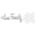 Treasure Lockets Women's Crystal 'love Family' Charms Silver Plated, Clear