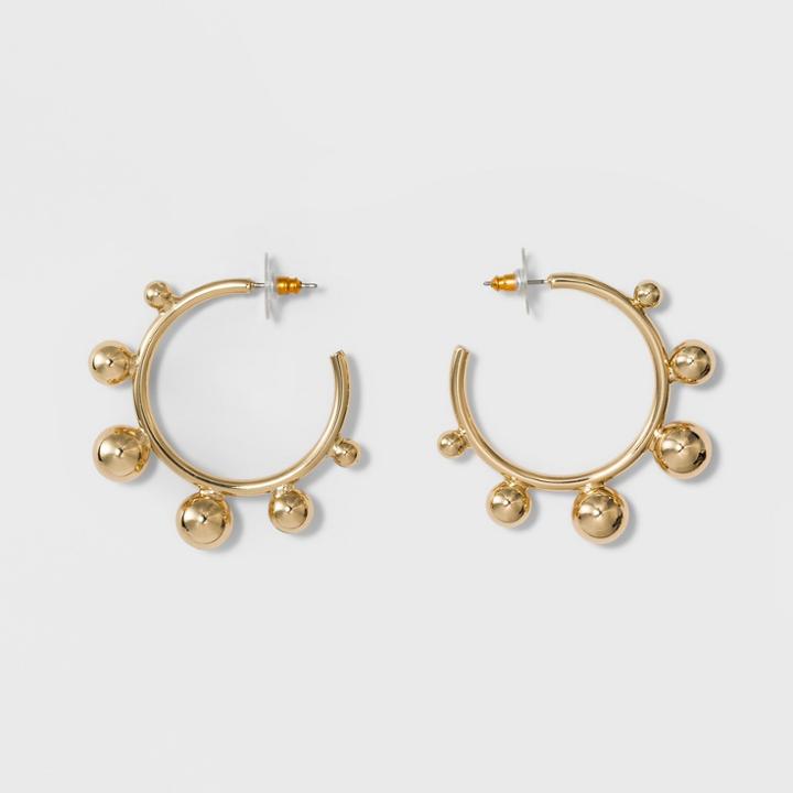 Sugarfix By Baublebar Deco Hoop Earrings - Gold, Girl's