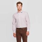 Men's Plaid Standard Fit Long Sleeve Dress Button-down Shirt - Goodfellow & Co Dusk Pink
