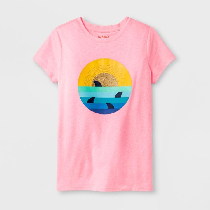Girls' Sharks Graphic Short Sleeve T-shirt - Cat & Jack Pink