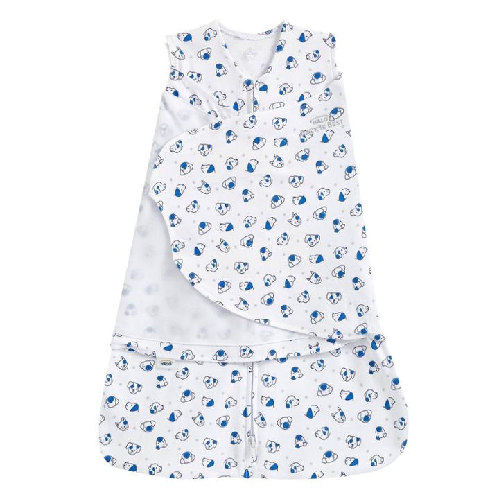 Halo Innovations Sleepsack 100% Cotton Swaddle Wrap - Doggy Newborn