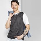Men's Casual Fit U-neck Mesh Tank Top - Original Use Black